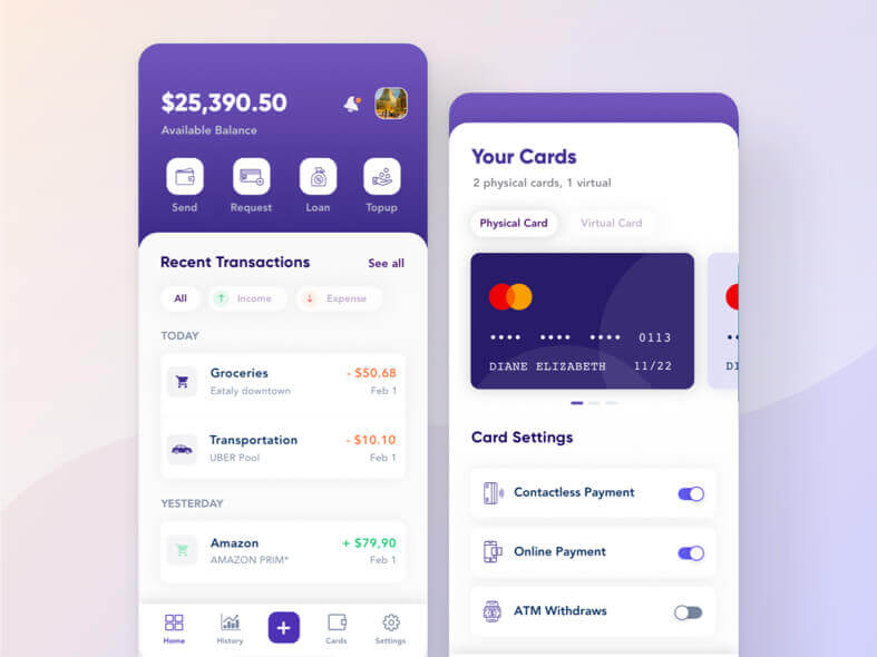 Money Management App Design - uifreebies.net