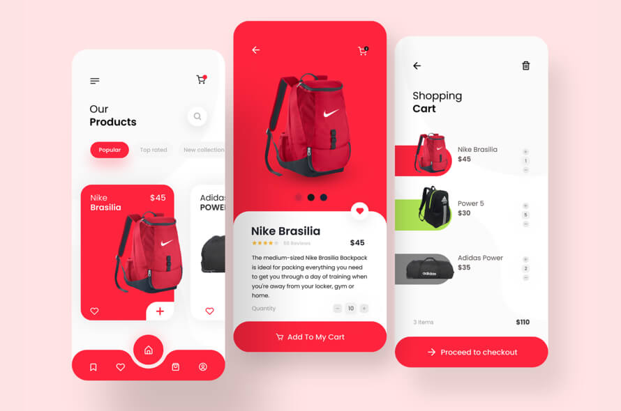 Bag Shop App Free for Figma