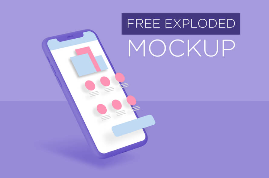 Free Exploded Iphone Mockup