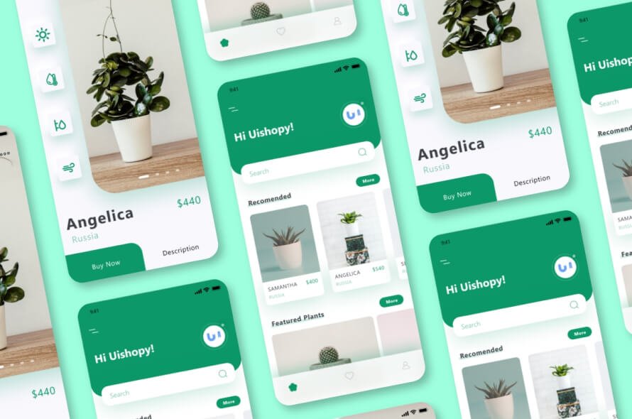 Plant Shop UI Kit App Free