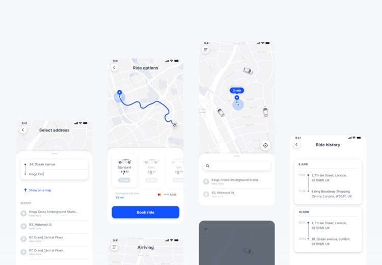 Taxi App Template - UI Freebies