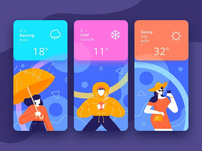 20+ Beautiful Weather App UI Design - UI Freebies