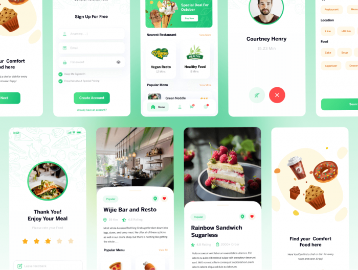 Food Ninja Delivery App UI Kit Free - UI Freebies