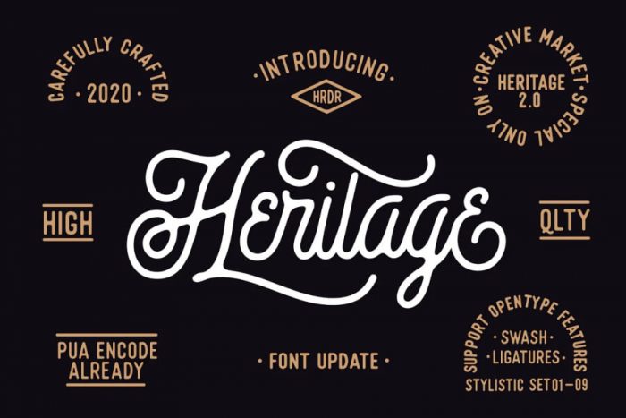 Heritage Font Combinations | Heritage Typeface - UI Freebies