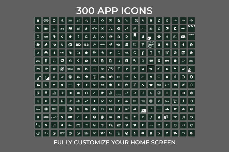 Dark Green App Icon Pack Dark Green Aesthetic App Icons UI Freebies