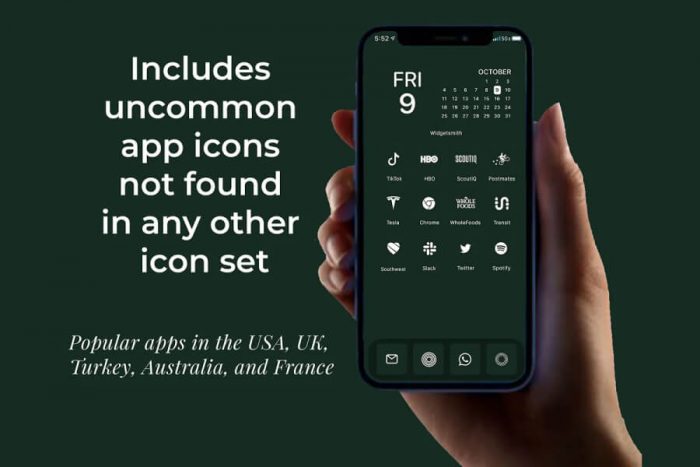 Dark Green App Icon Pack | Green App Icons Aesthetic - UI Freebies