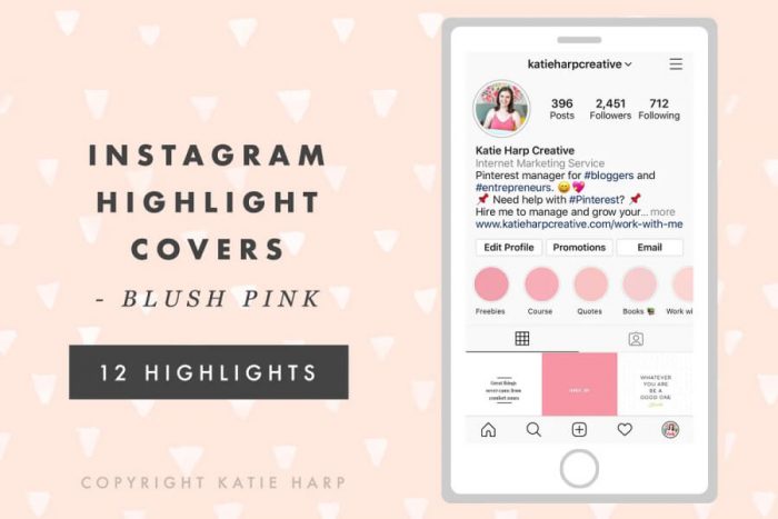 Instagram Highlight Covers Pink - UI Freebies