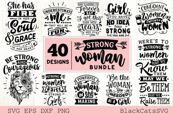 Strong Woman SVG Bundle - UI Freebies