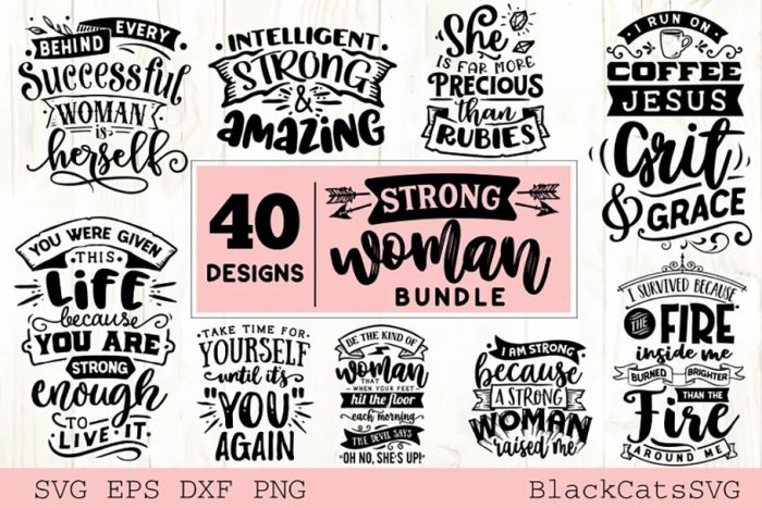 Strong Woman SVG Bundle - UI Freebies