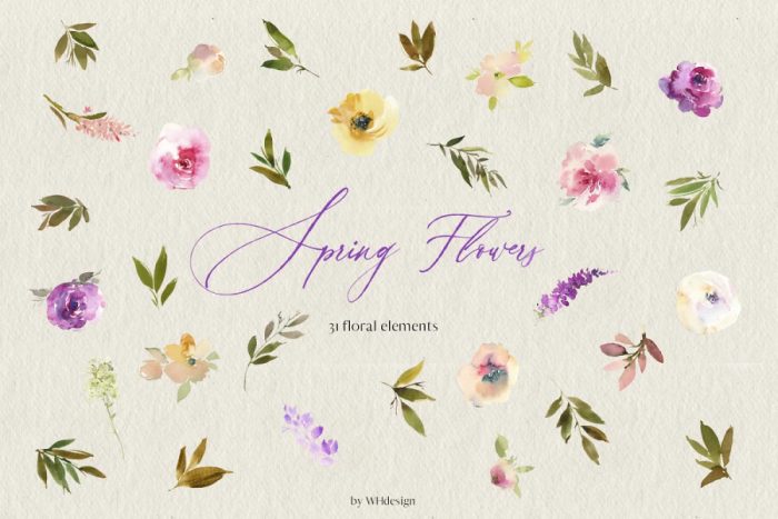 Clipart Flowers Spring - UI Freebies