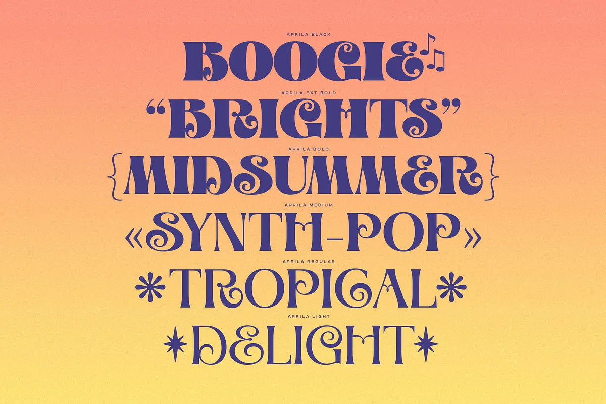 Aprila Font Aprila font detail preview