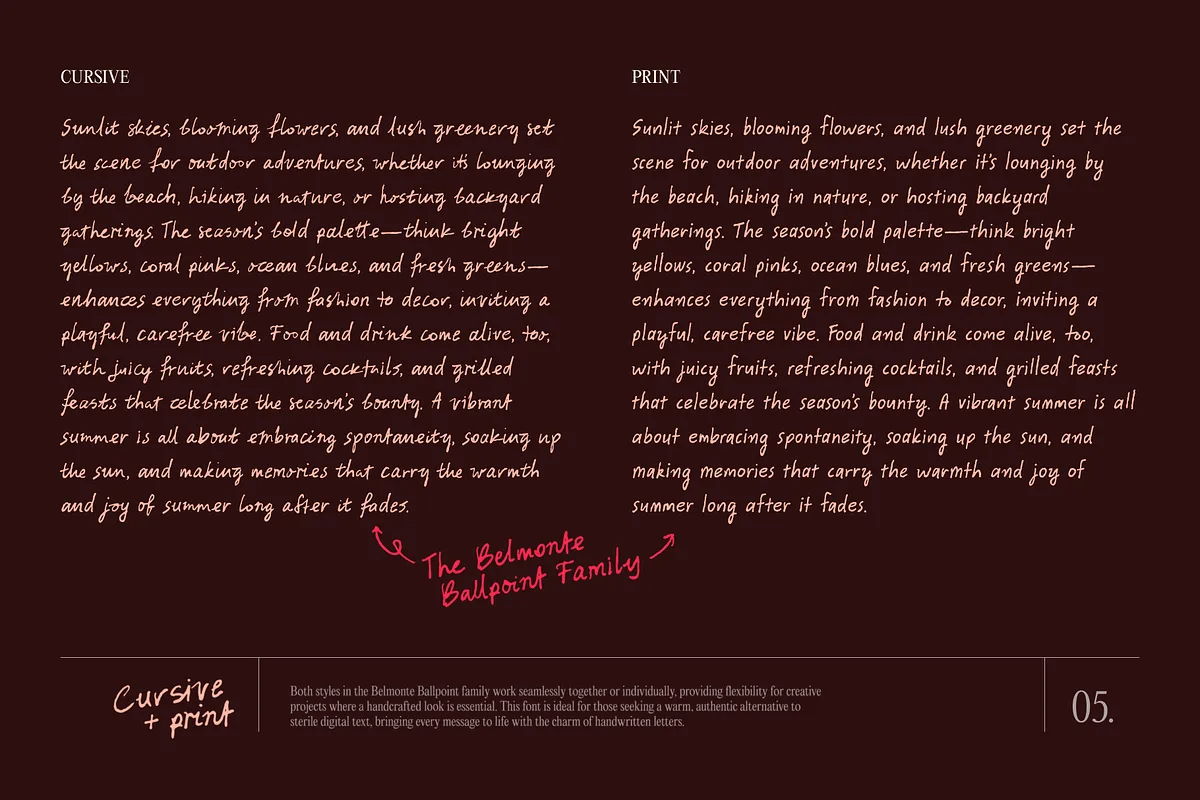 Belmonte Ballpoint font style preview