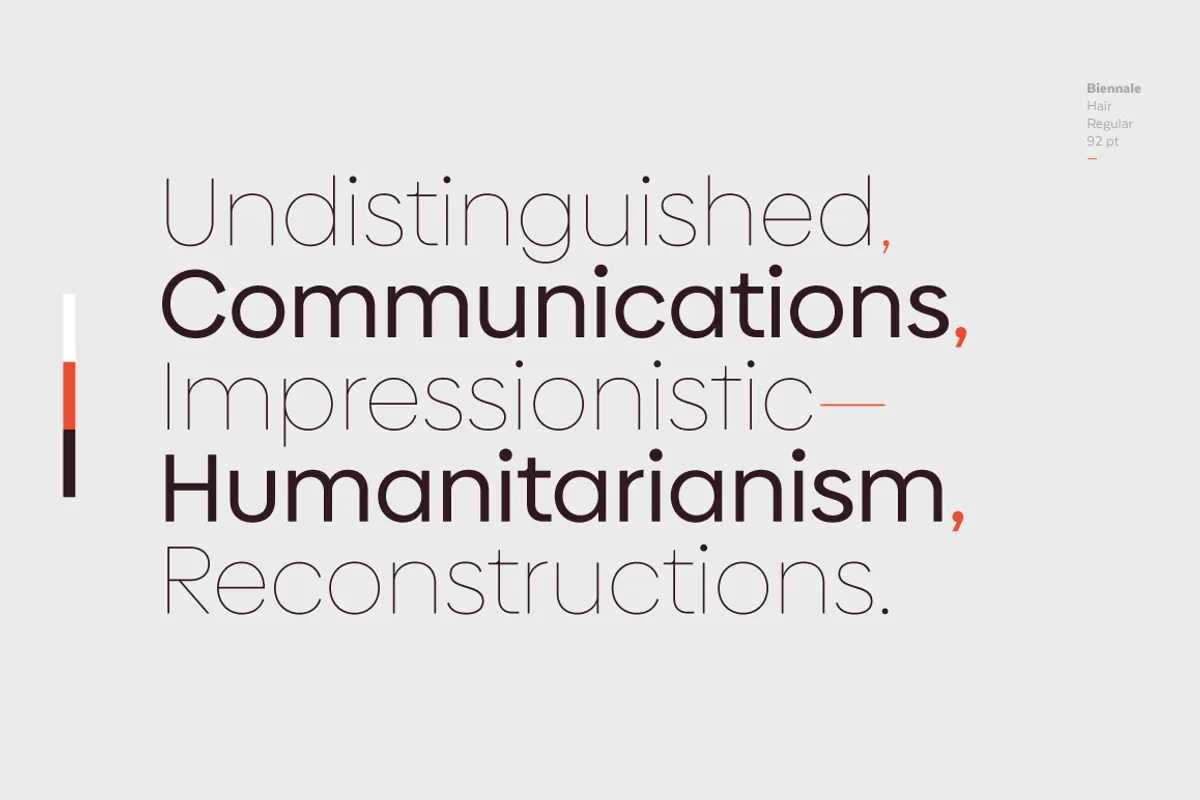 Biennale font preview — sample text