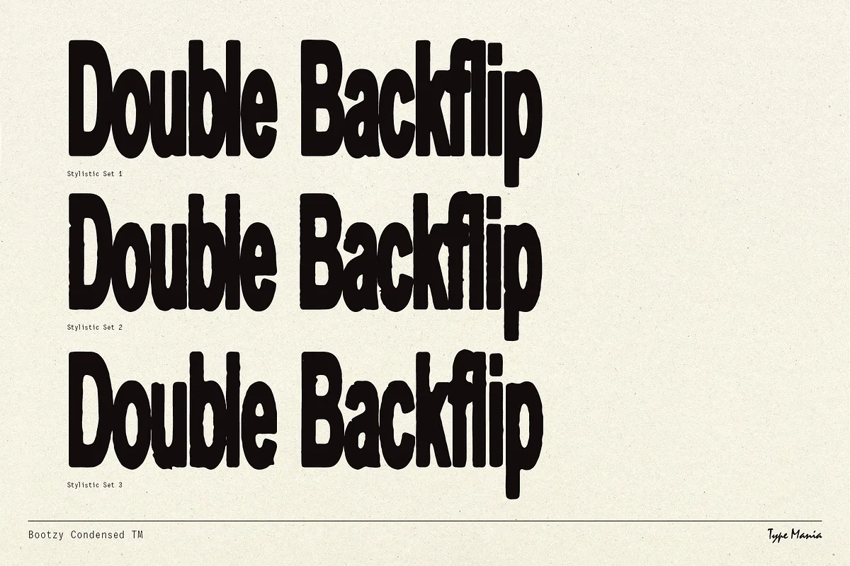 Bootzy Condensed Font Bootzy Condensed font preview — sample text