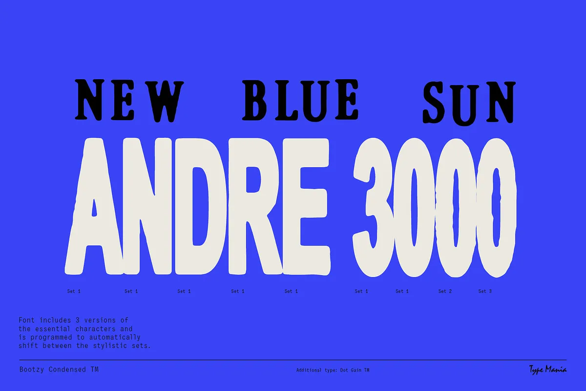 Bootzy Condensed Font Bootzy Condensed font alphabet, numbers and glyphs
