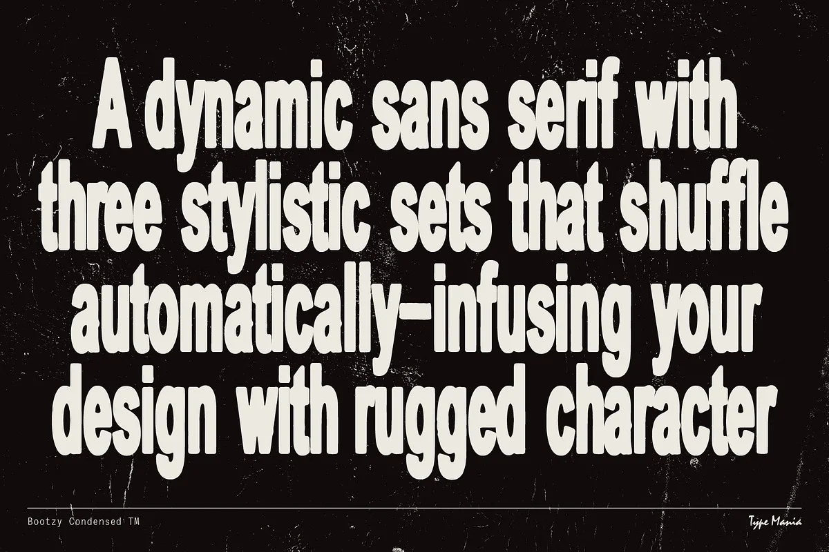 Bootzy Condensed Font Bootzy Condensed font style preview