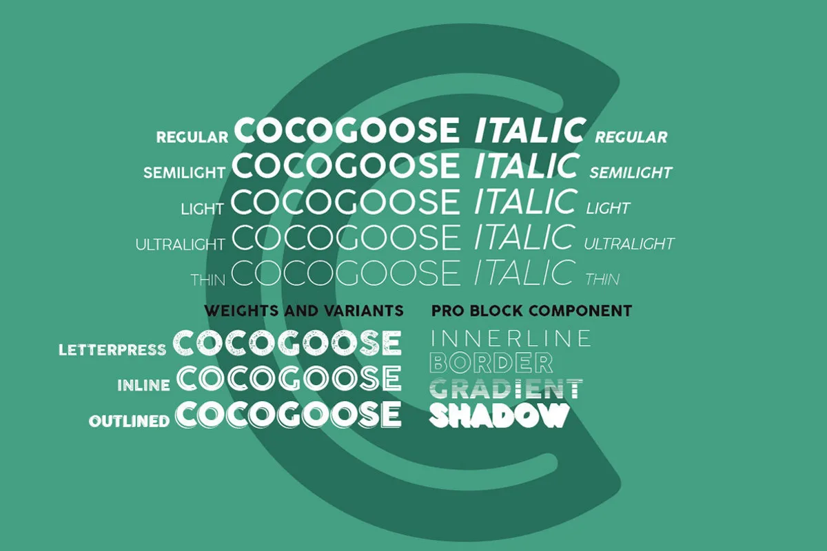 Cocogoose font style preview