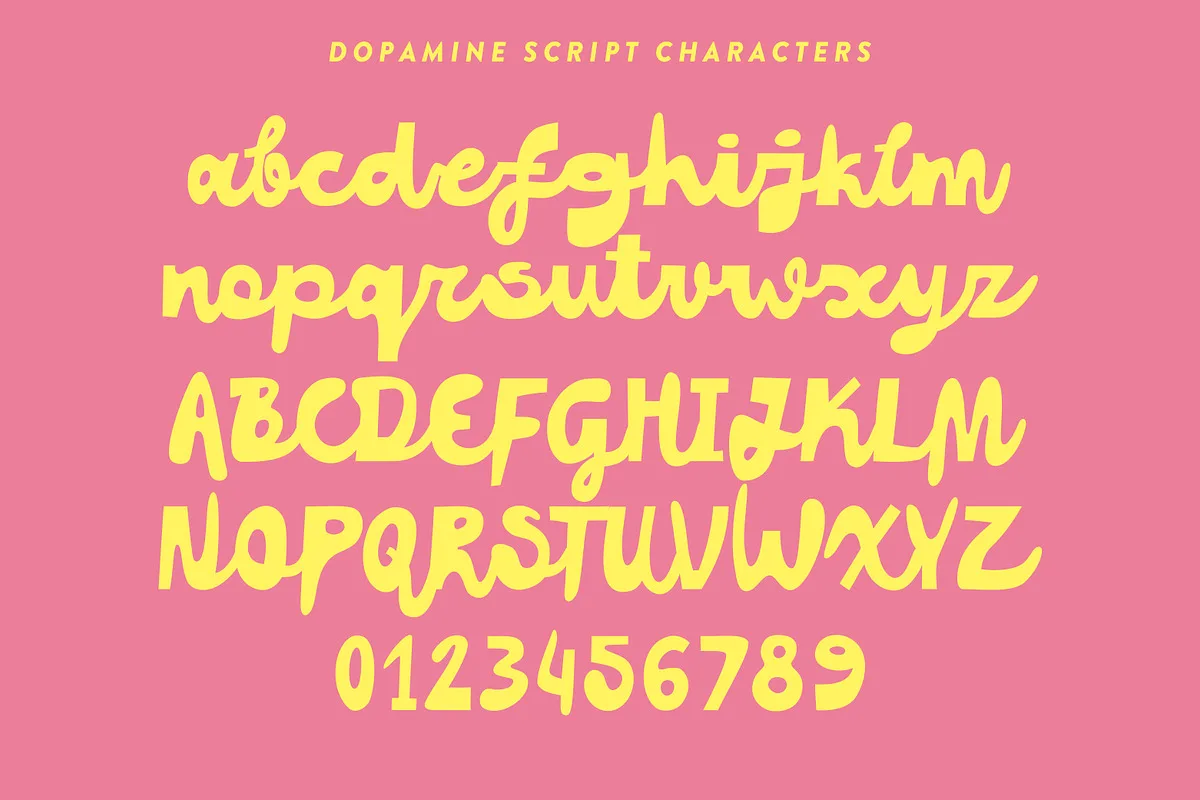 Dopamine Script font preview — sample text