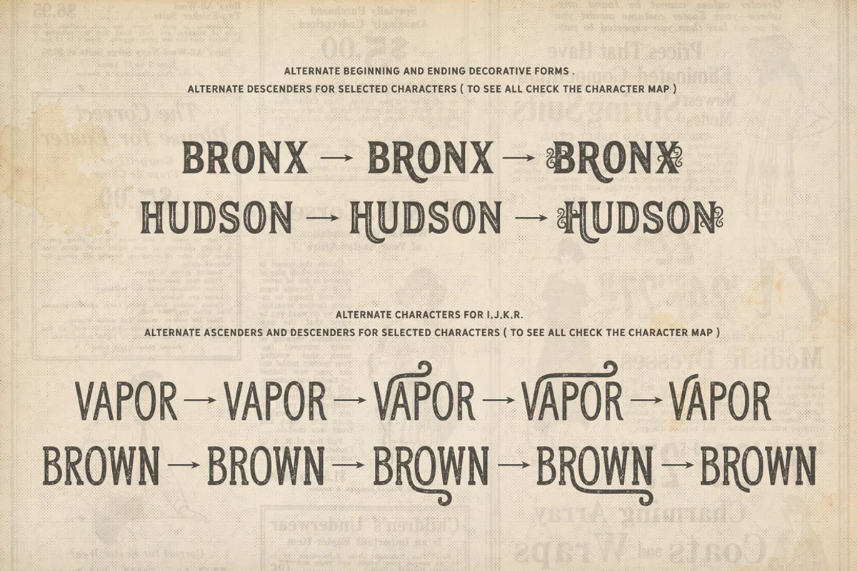 Hanley Rough Font Collection font preview — sample text