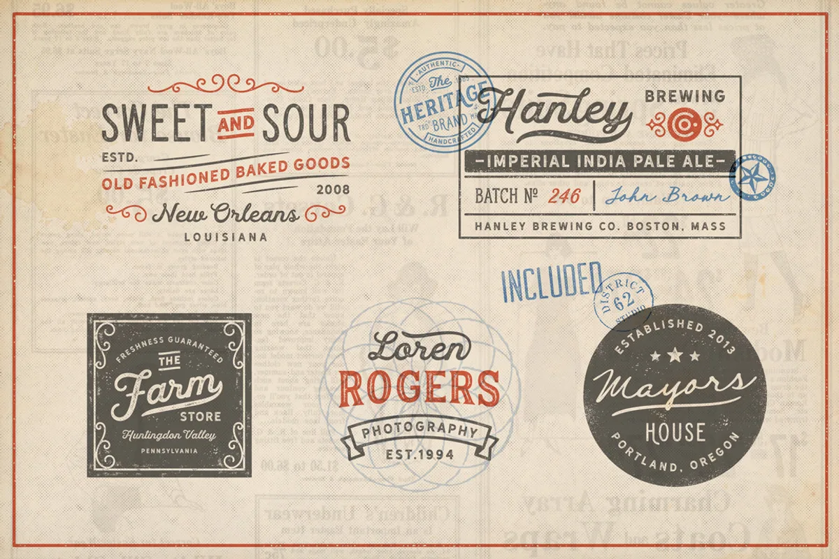 Hanley Rough Font Collection font style preview