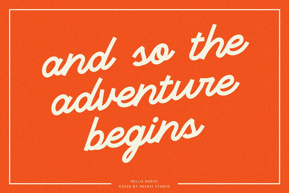 Hello Radio font preview — sample text