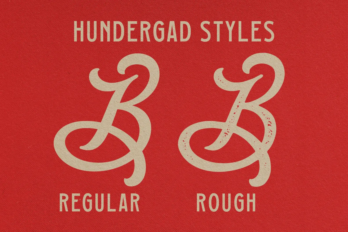 Hundergad font style preview