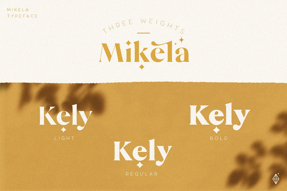 Mikela Font Mikela font alphabet, numbers and glyphs