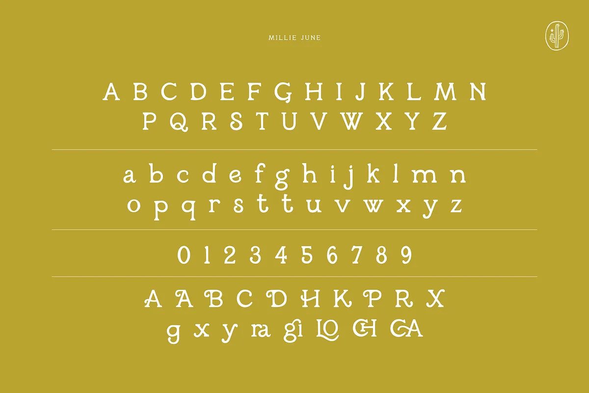 Millie June font style preview