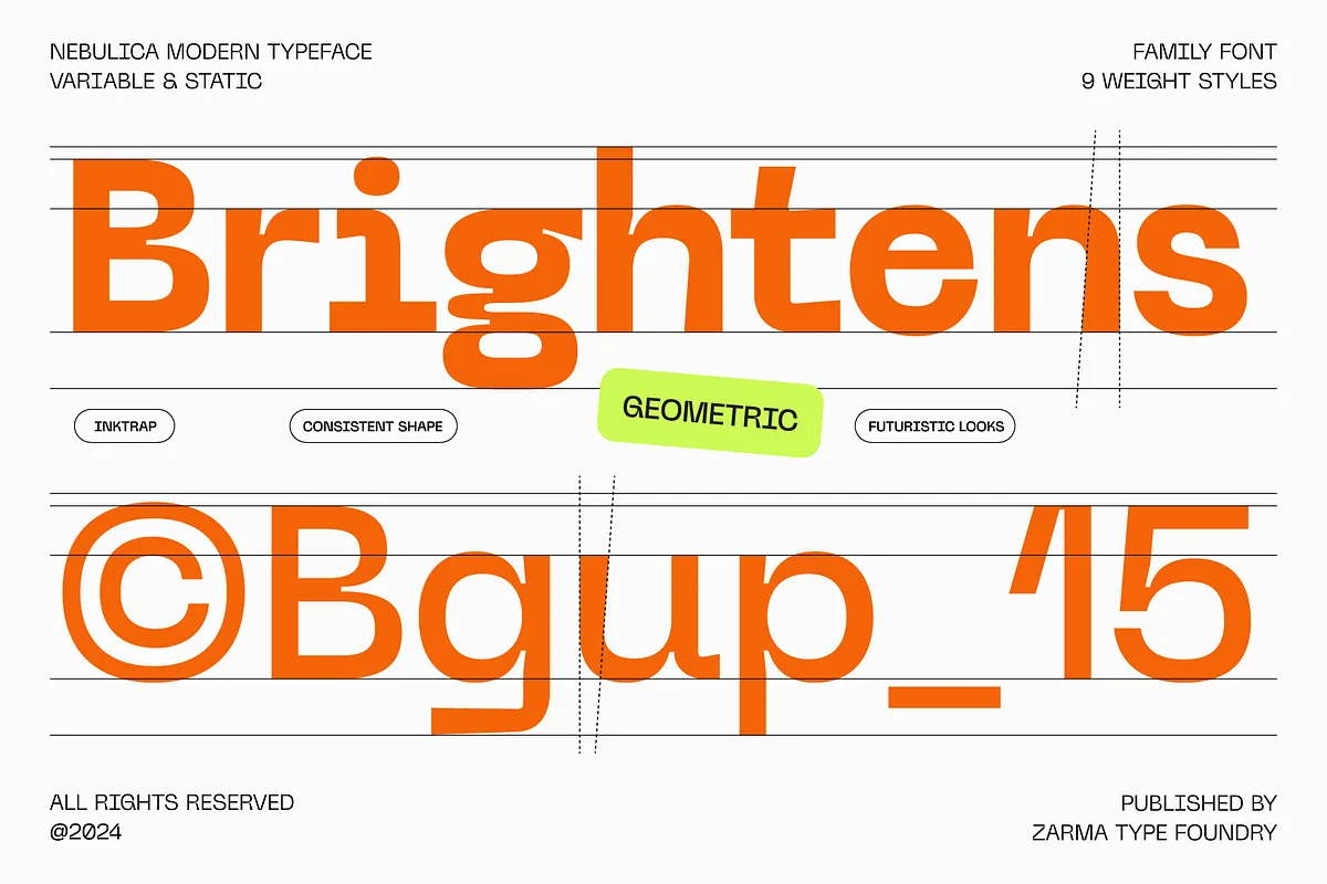 Nebulica font preview — sample text