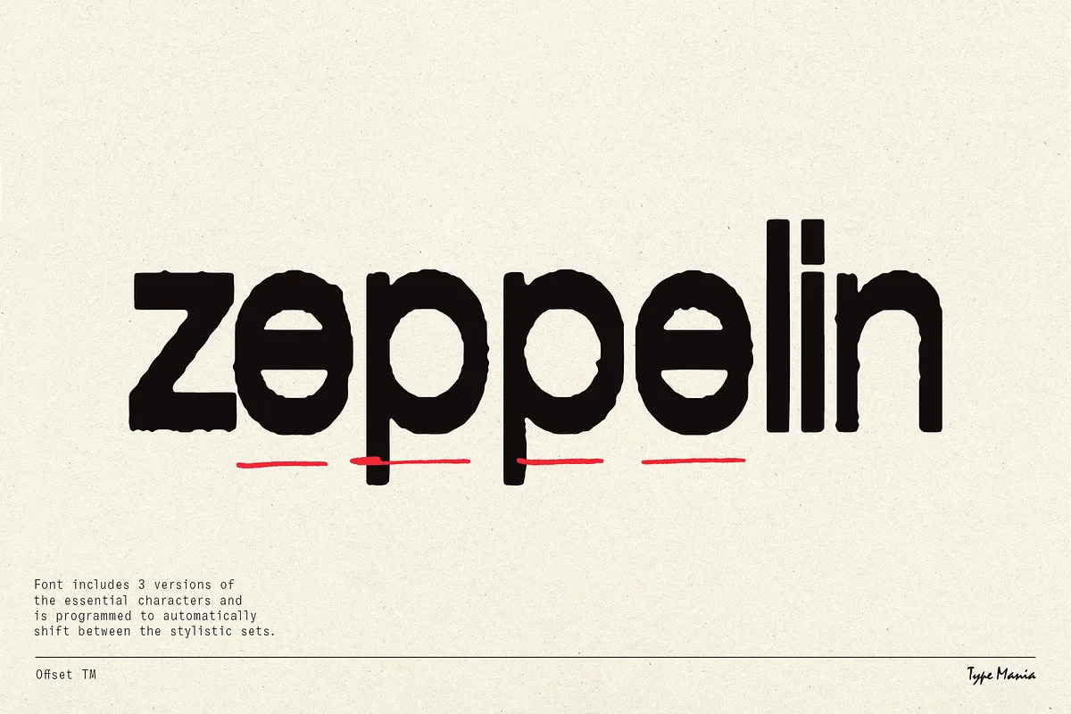 Offset TM Font Offset TM font alphabet, numbers and glyphs