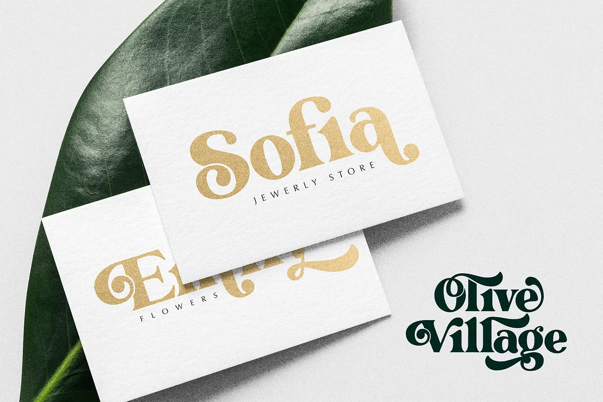 Olive Village font preview — sample text