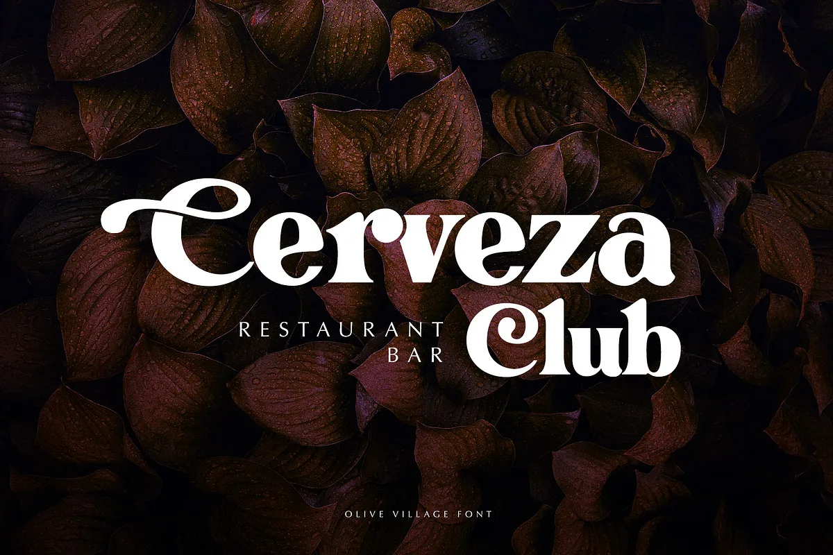 Olive Village font style preview