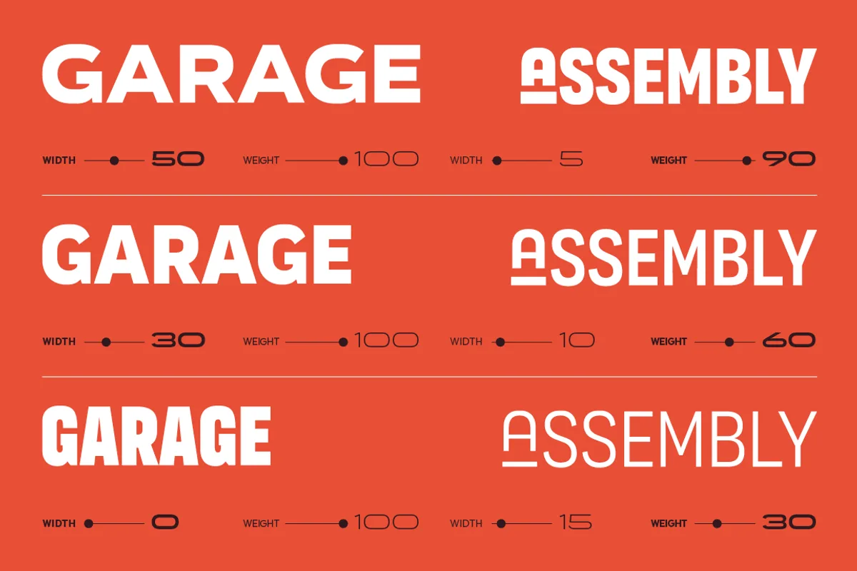 Organetto font alphabet, numbers and glyphs