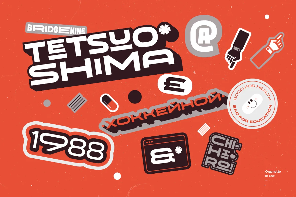 Organetto font style preview