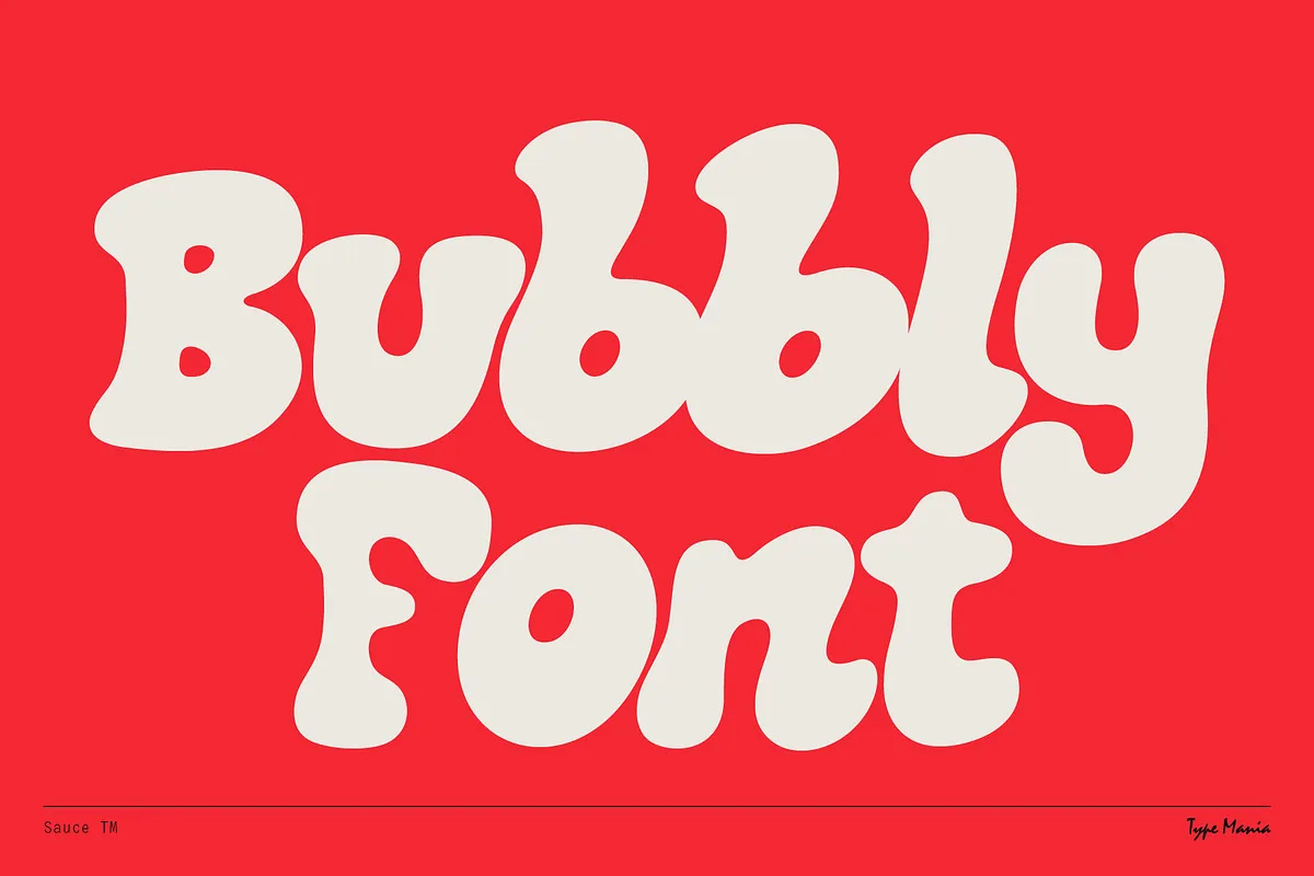 Sauce TM font alphabet, numbers and glyphs