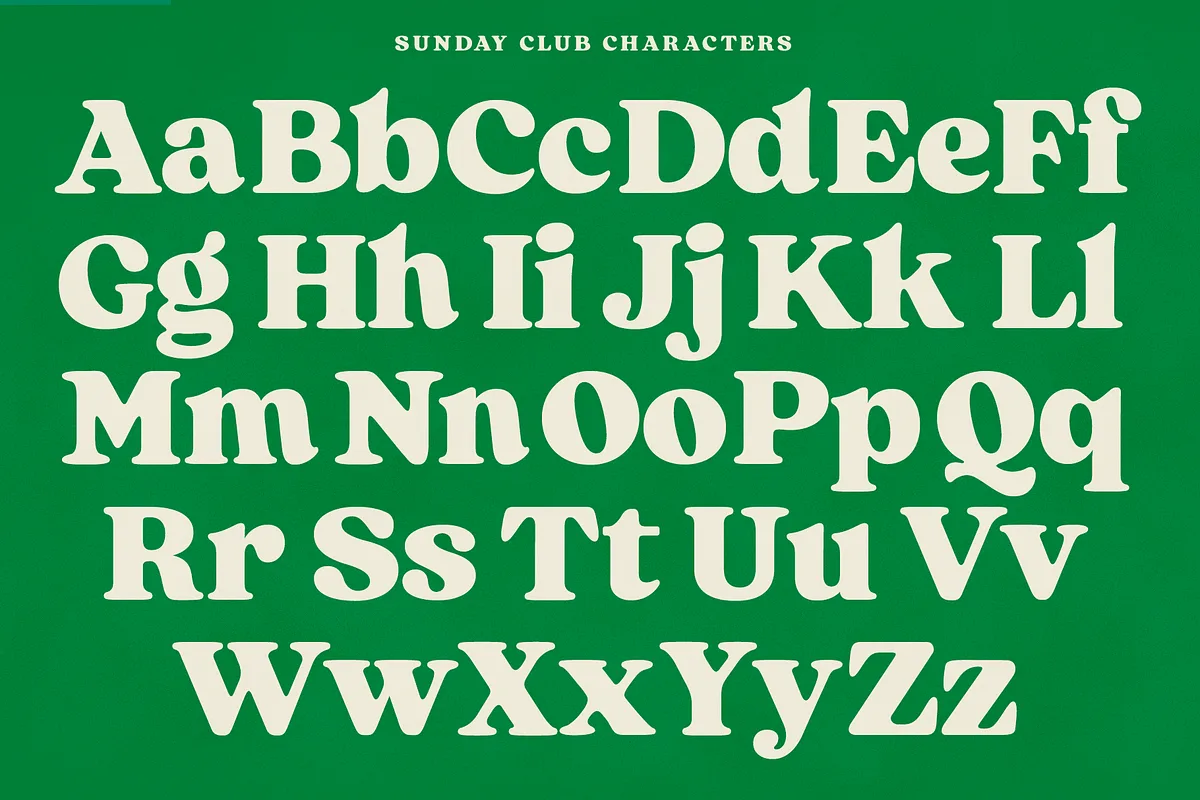 Sunday Club font preview — sample text