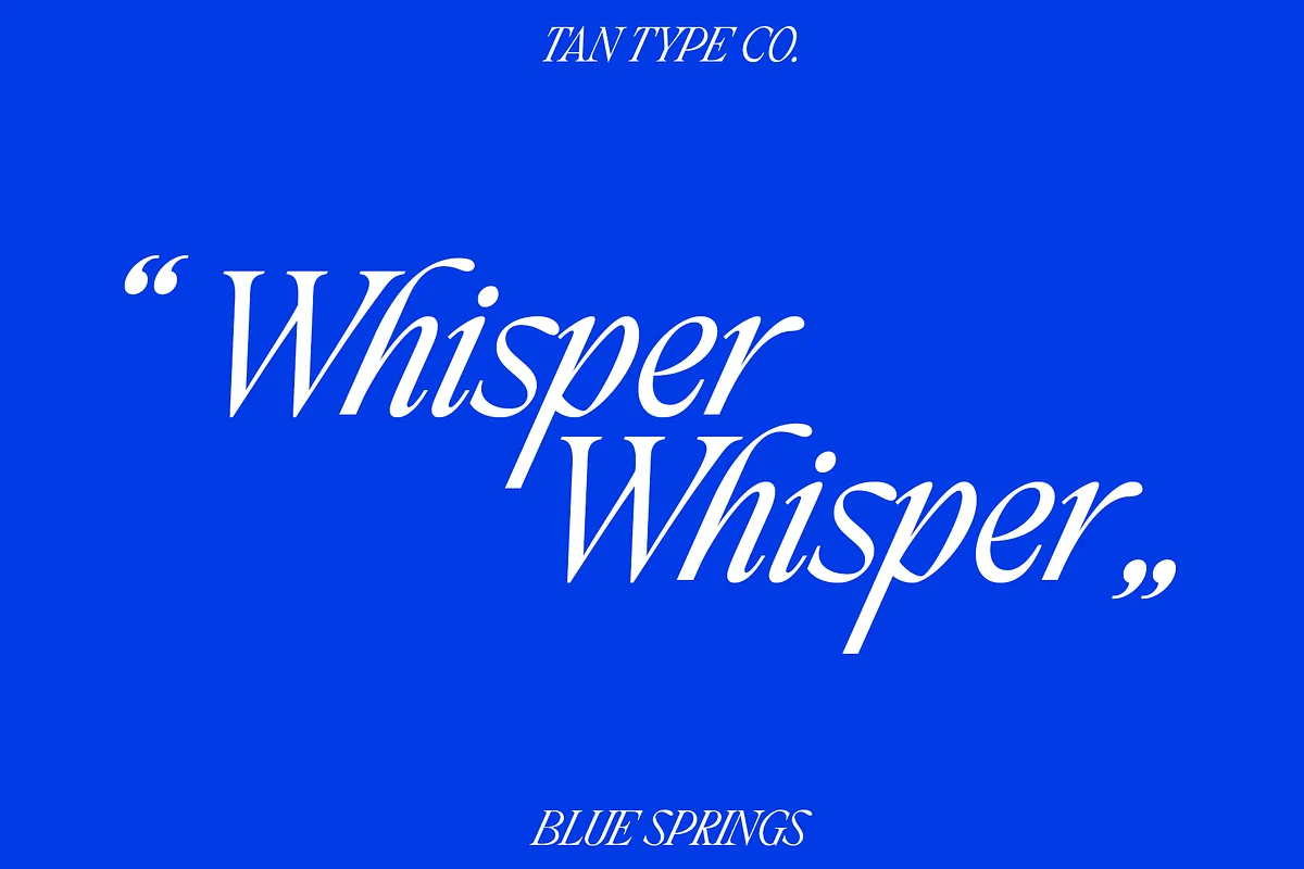 TAN BLUE SPRINGS font style preview