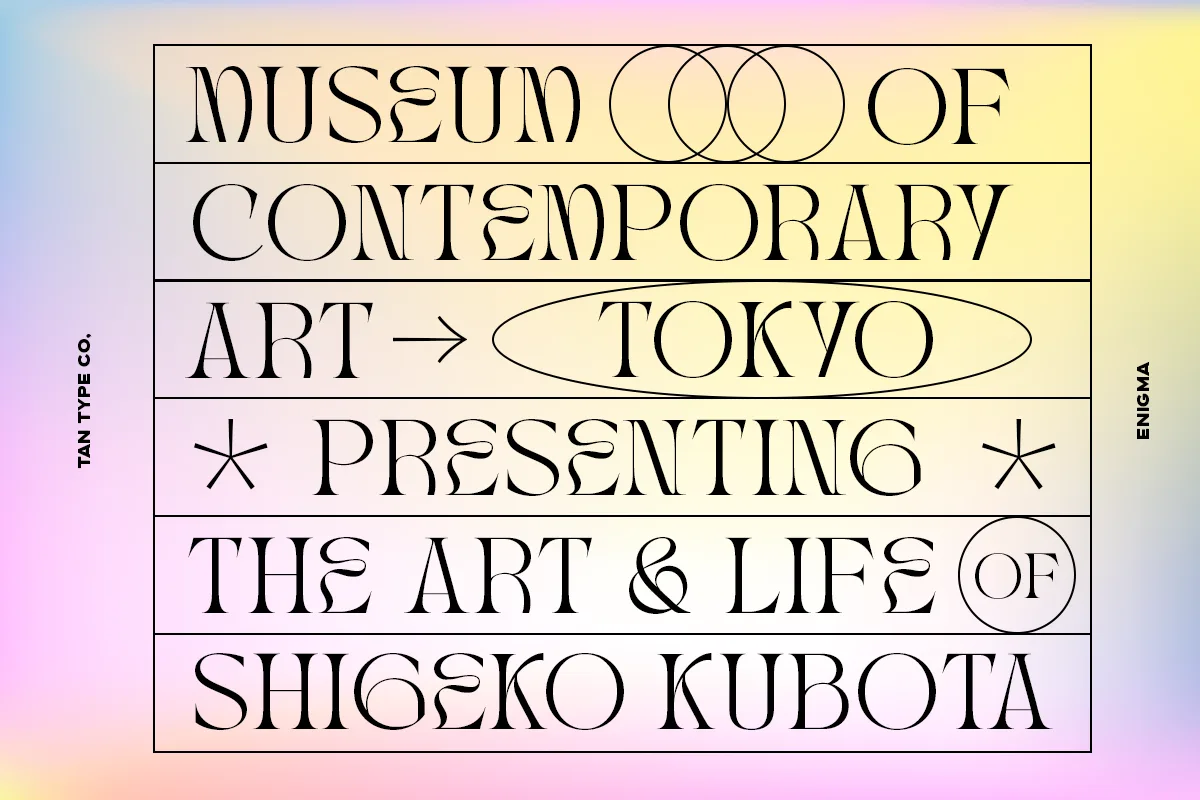 Tan Enigma font style preview