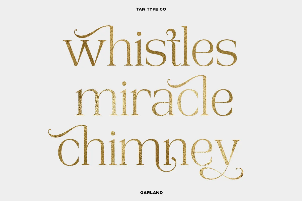Tan Garland Font Tan Garland font alphabet, numbers and glyphs