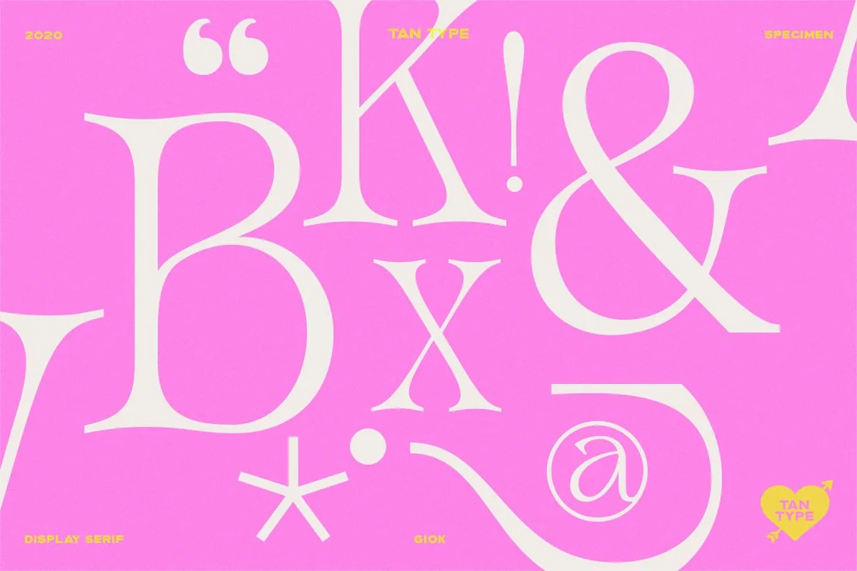 Tan Giok font alphabet, numbers and glyphs