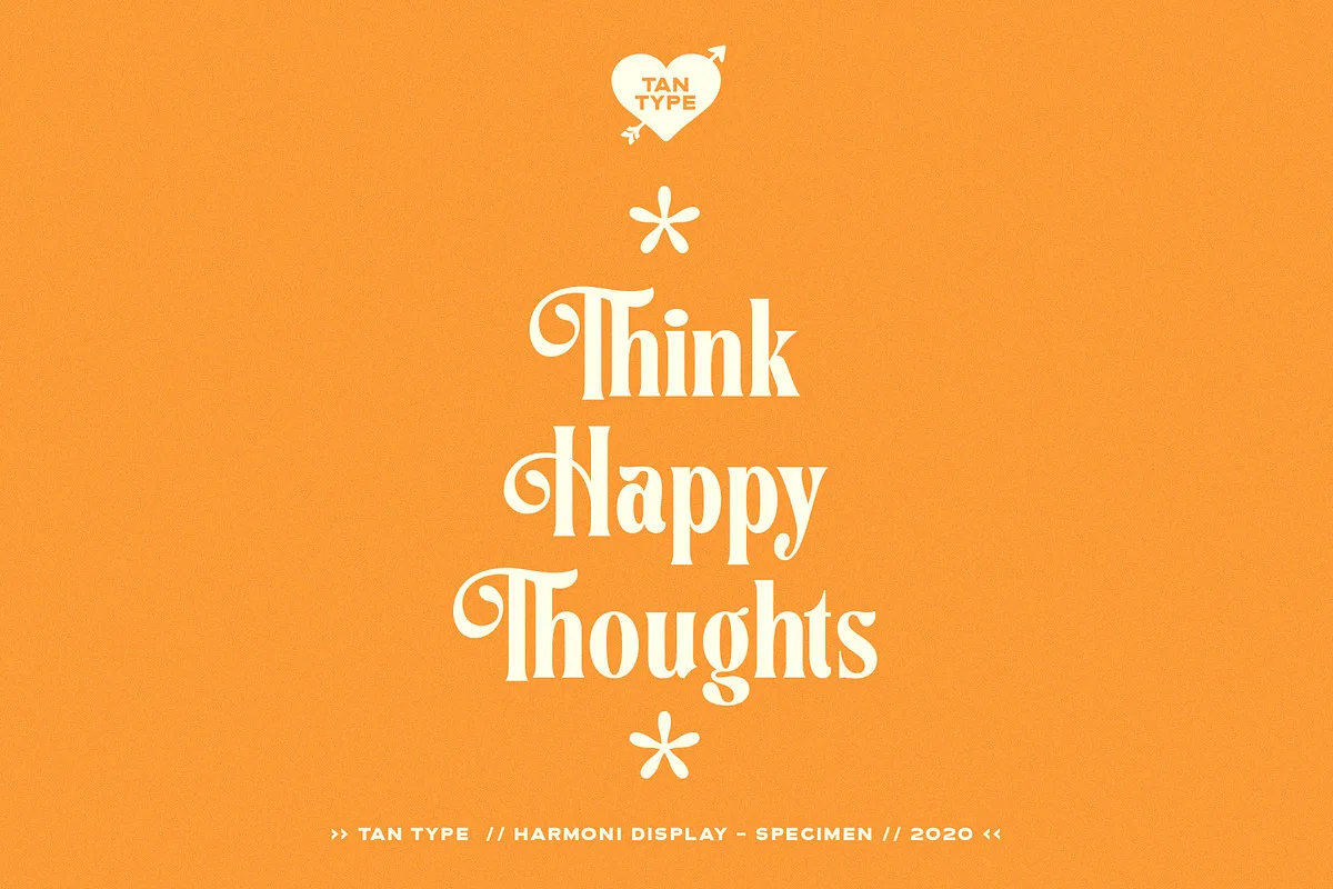 Tan Harmoni font alphabet, numbers and glyphs