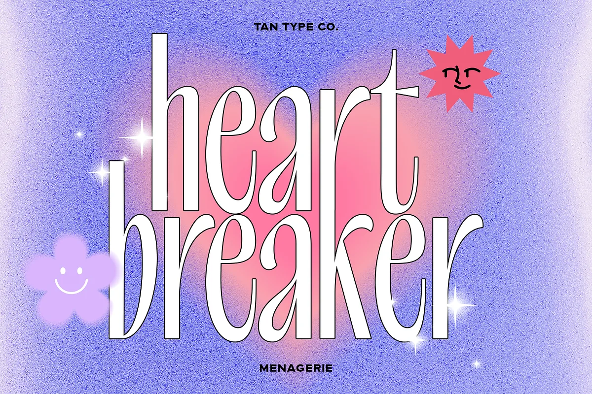 TAN - MENAGERIE Font TAN – MENAGERIE font alphabet, numbers and glyphs