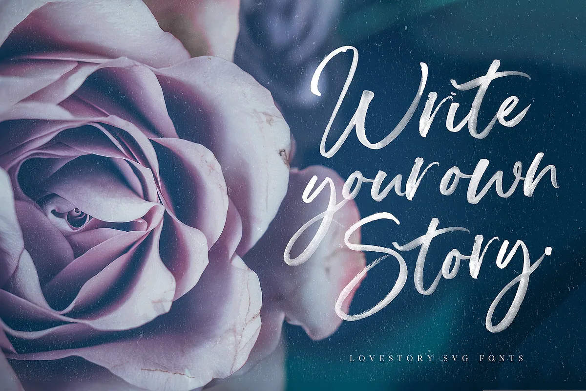The Lovestory Font The Lovestory font alphabet, numbers and glyphs