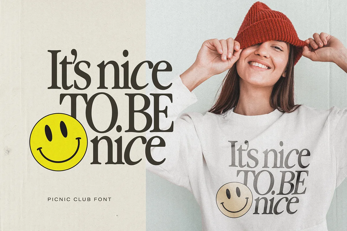 The Picnic Club Font The Picnic Club font used in a design mockup