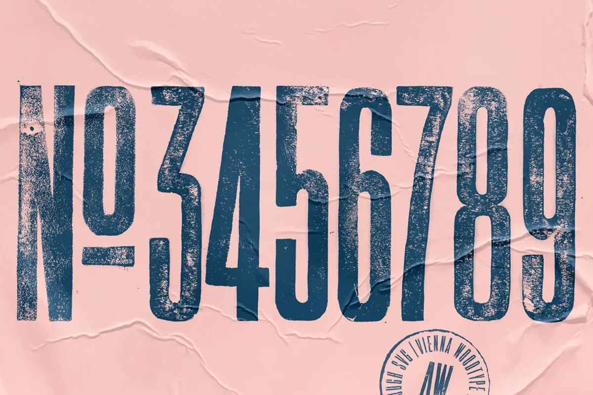 Vienna Woodtype font style preview