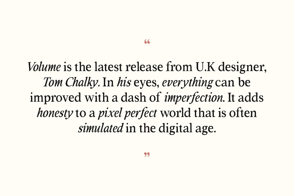 Volume Font Volume font preview — sample text