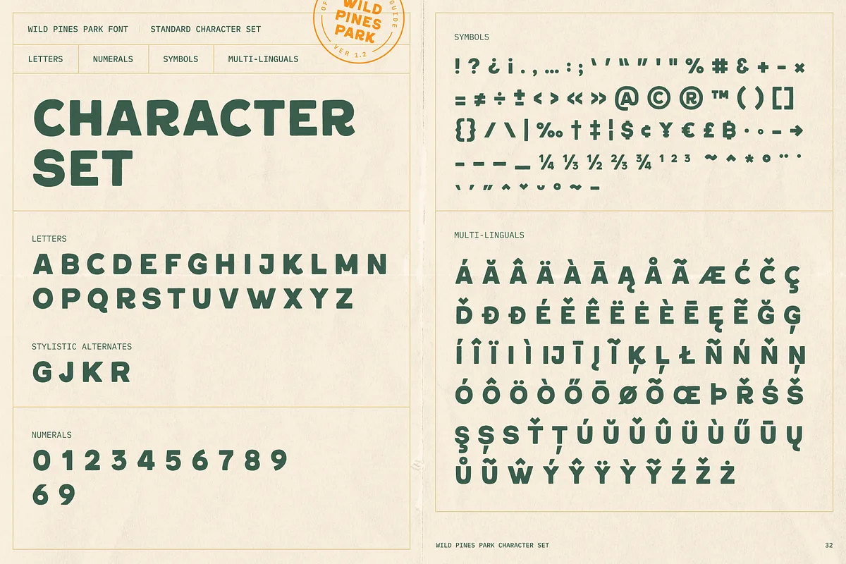 Wild Pines Park Font Wild Pines Park font preview — sample text